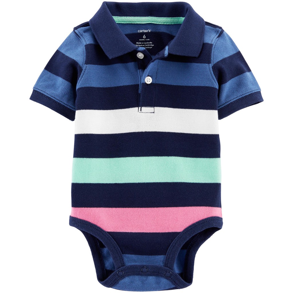 CHỌN MẪU Body bé trai cổ đức,bộ áo liền quần chip cộc tay polo xuất dư,bodysuit da cá mặc với  quần thể thao kaki cotton