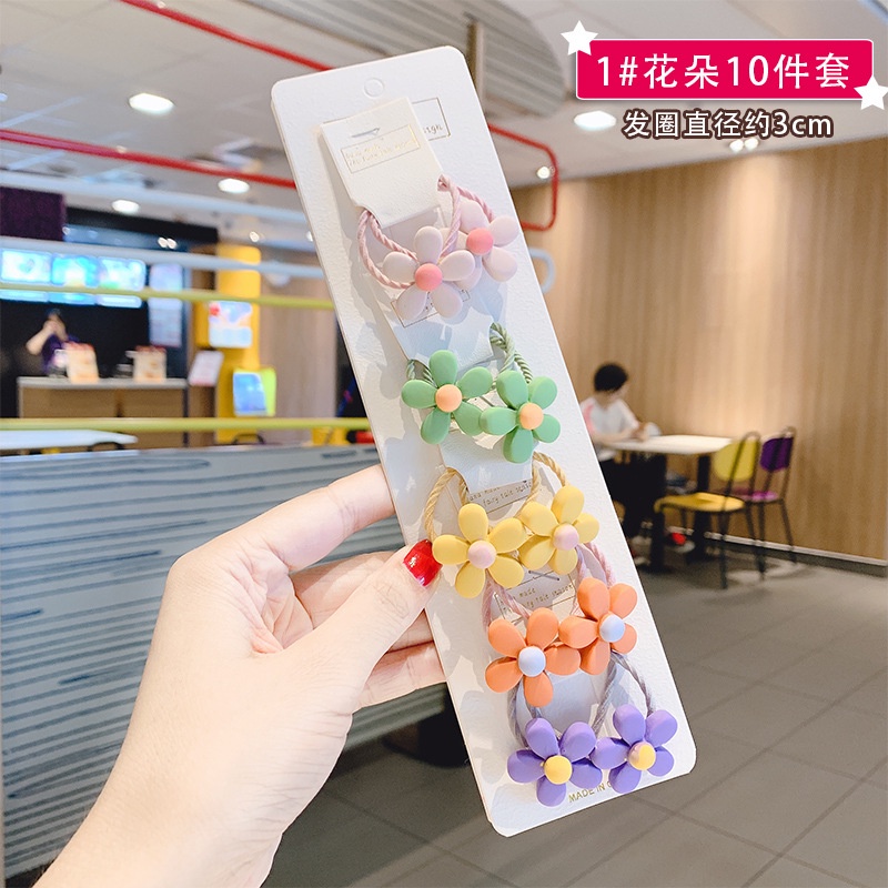 Dây Cột Tóc Đính Hoa Xinh Xắn Cho Bé Gái