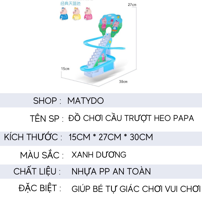 Đồ chơi trẻ em heo con leo cầu thang ngộ nghĩnh có âm nhạc và đèn bộ đồ chơi heo Pepa leo cầu trượt