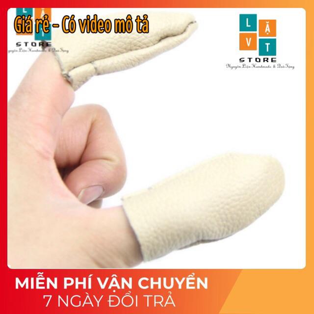 Bao tay bảo vệ đầu tay bằng da khi chọc len