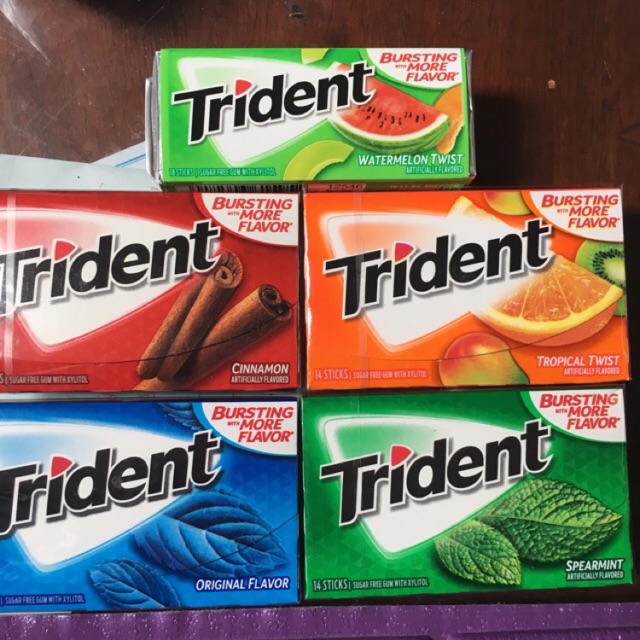 Kẹo cao su thương hiệu Trident Mỹ đủ vị