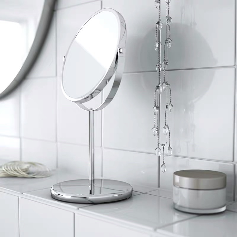 Gương trang điểm IKEA, gương tròn chân đứng để bàn xoay 360 độ - Décor nhà Sò