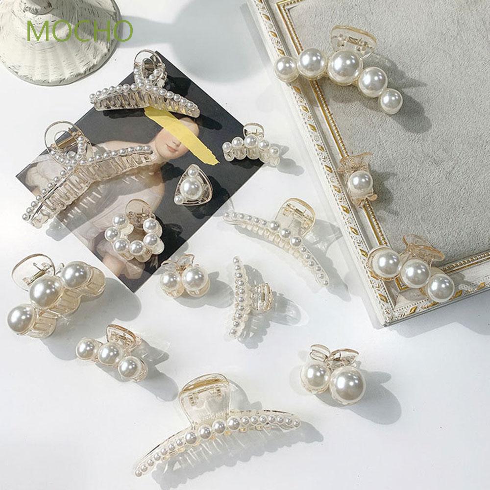 Kẹp tóc càng cua đính hạt ngọc trai nhân tạo thời trang thanh lịch dành cho nữ