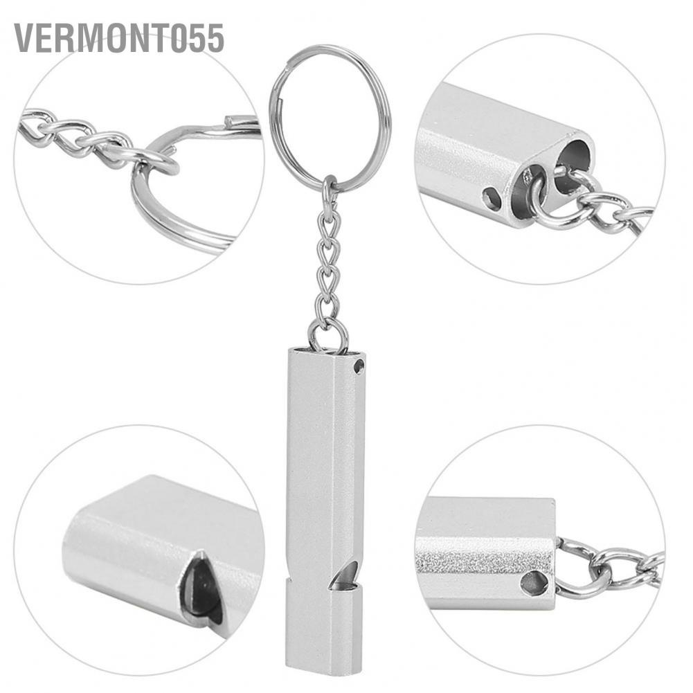 Vermont055 5pcs Aluminum Alloy Dual Tubes Whistle Lifesaving Emergency Outdoor Survival Tool