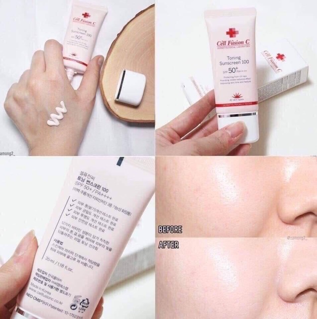 Kem Chống Nắng Cell Fusion C Toning Suncreen 100 SPF 50+ Màu Hồng