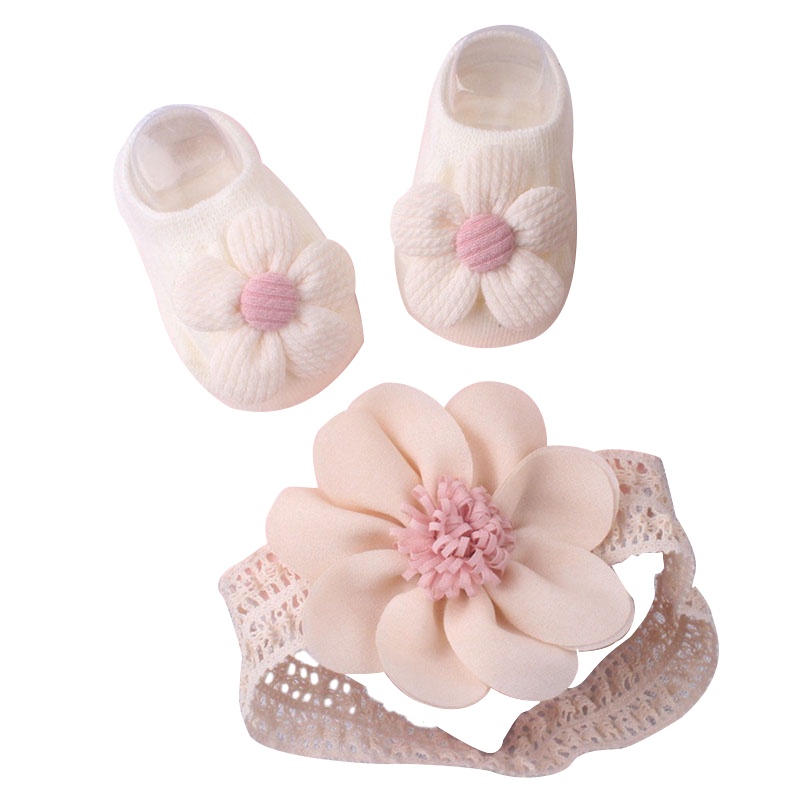 Set 2 Băng Đô Ren Đính Hoa Xinh Xắn Cho Bé Gái
