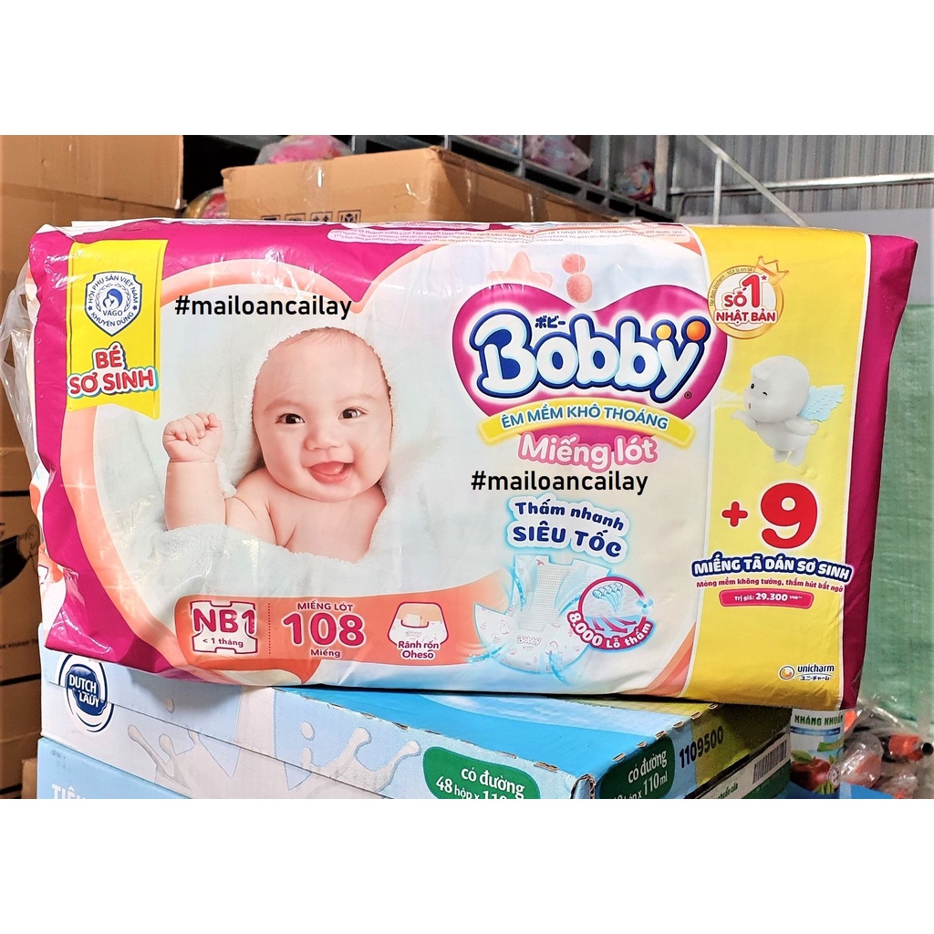 Miếng lót sơ sinh Bobby Newborn 1-108 miếng (TẶNG)