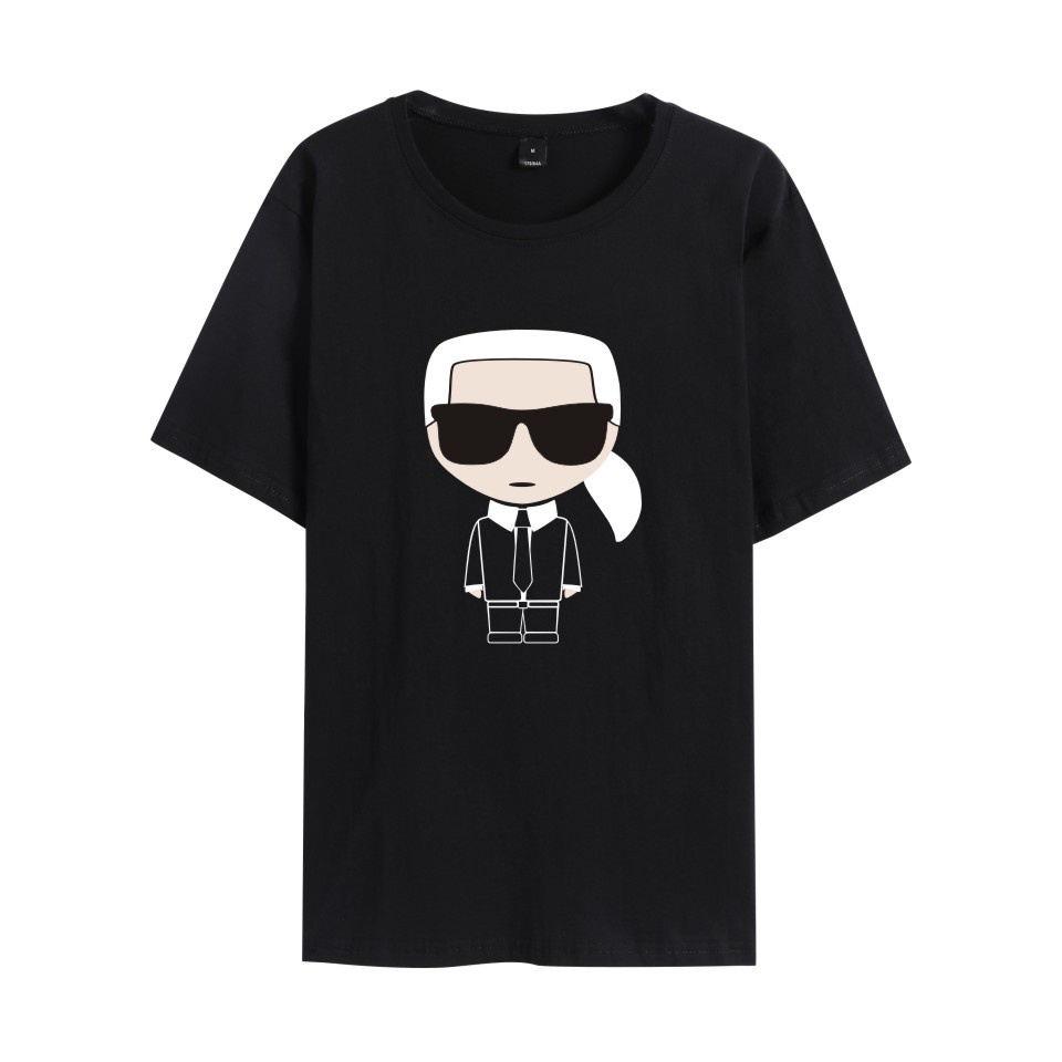 Áo Thun Ngắn Tay In Hình Mèo Karl Lagerfeld Carl.lagerfield Dễ Phối Đồ Nhiều Size S-5XL