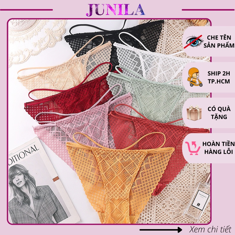 Quần lót ren nữ dây sườn đan chéo xuyên thấu sexy quyến rủ QL23