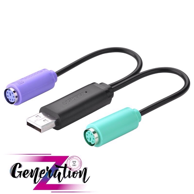 Cáp Chuyển USB Ra 2 Đầu  tròn PS2 giúp Kết Nối Chuột Và Bàn Phím.  Máy tính cổng usb kết nối phím chuột  ps2.