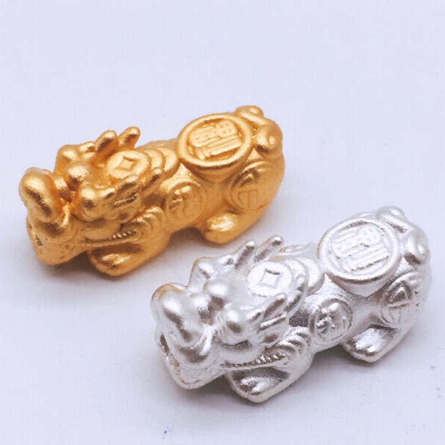 CHUYÊN SỈ  Charm Tỳ Hưu bạc cõng kim tiền hàng siêu đẹp - Bạc tốt loại 1, PH195