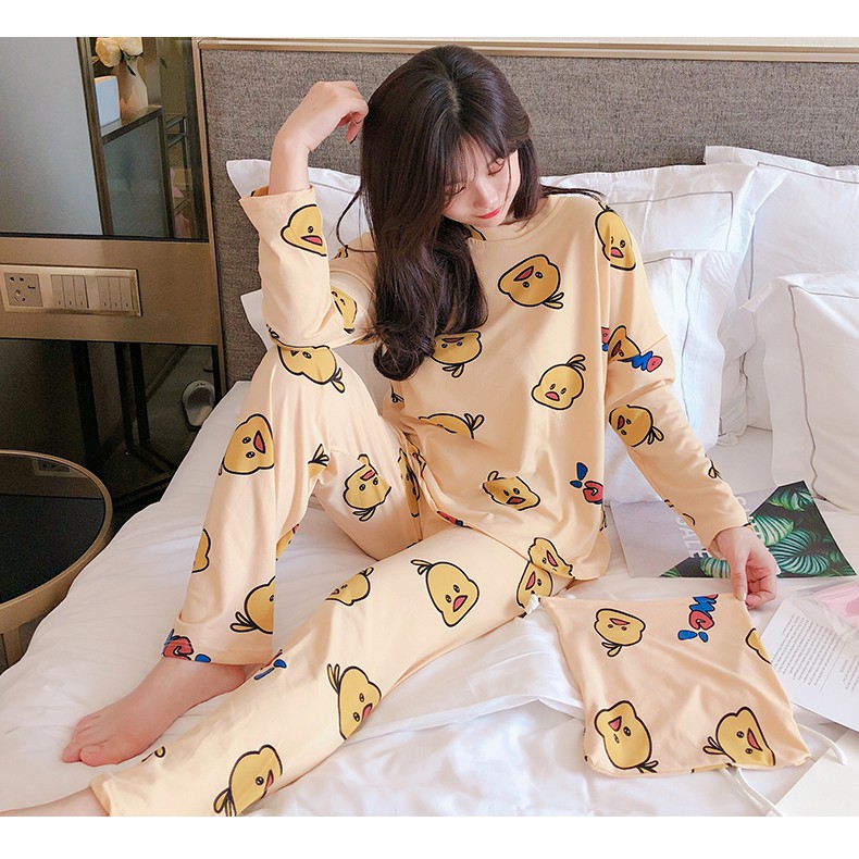 Bộ đồ ngủ Pijama dài tay HOẠT HÌNH thu đông mẫu mới hot nhất