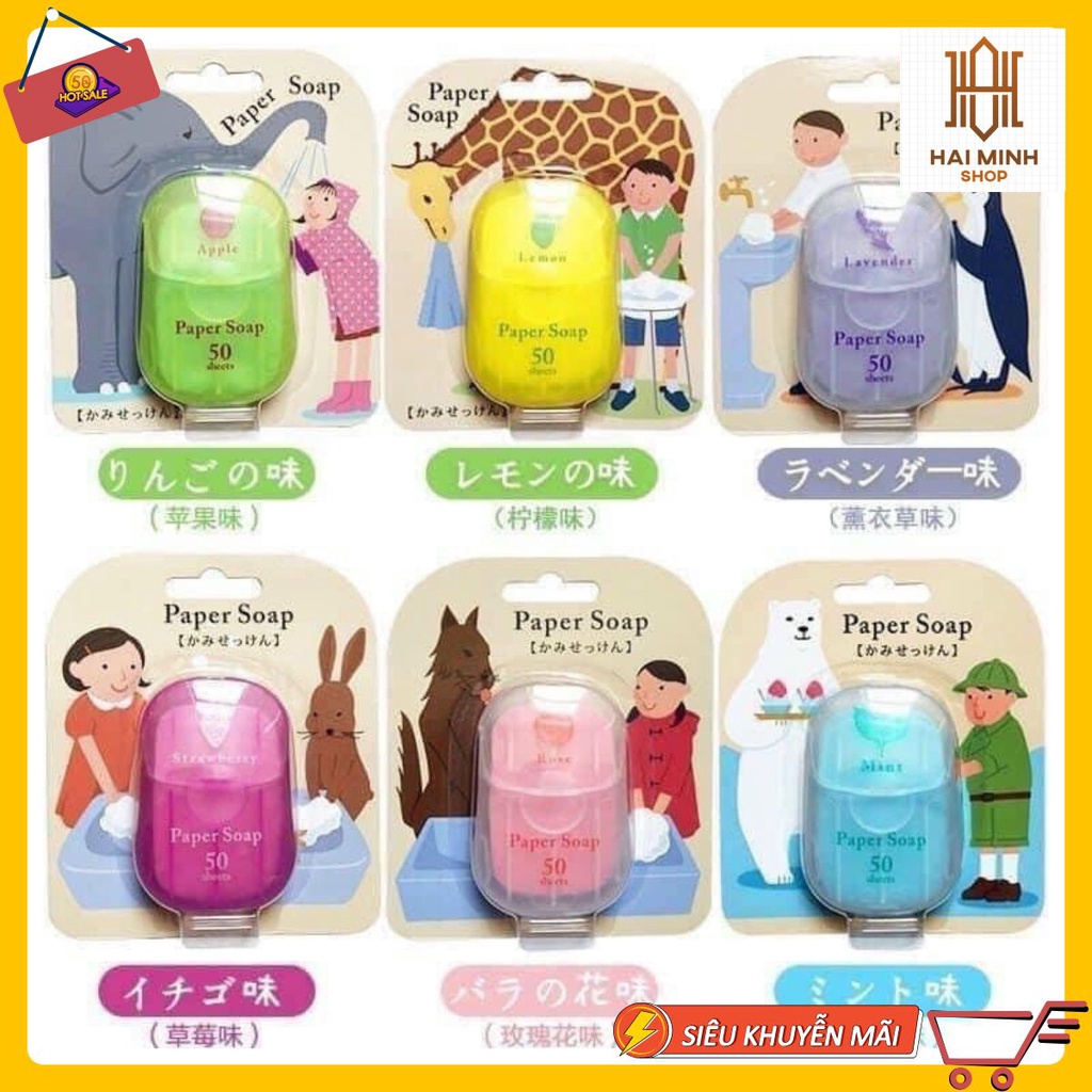 Xà Phòng Giấy Du Lịch 1 Lần/ Xà Bông Rửa Tay Dạng Miếng Tiện Lợi