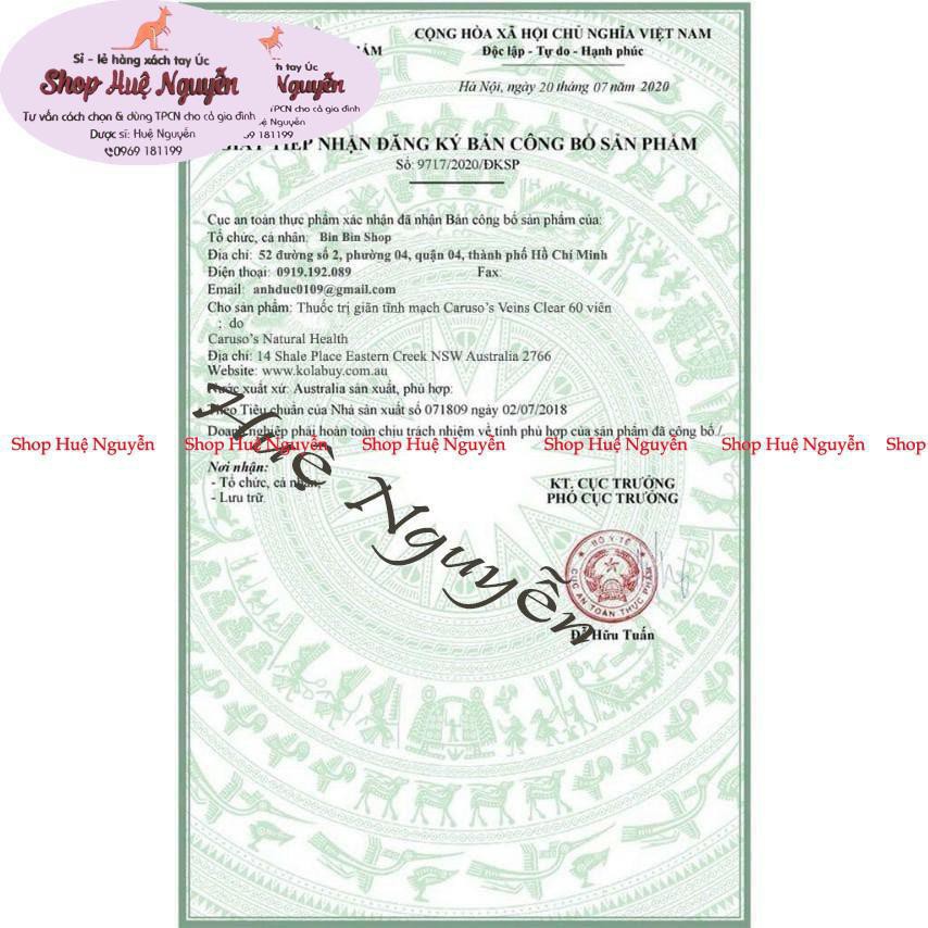 Kem bôi giãn tĩnh mạch Veins clear chuẩn chemist  BILL TYP 75G