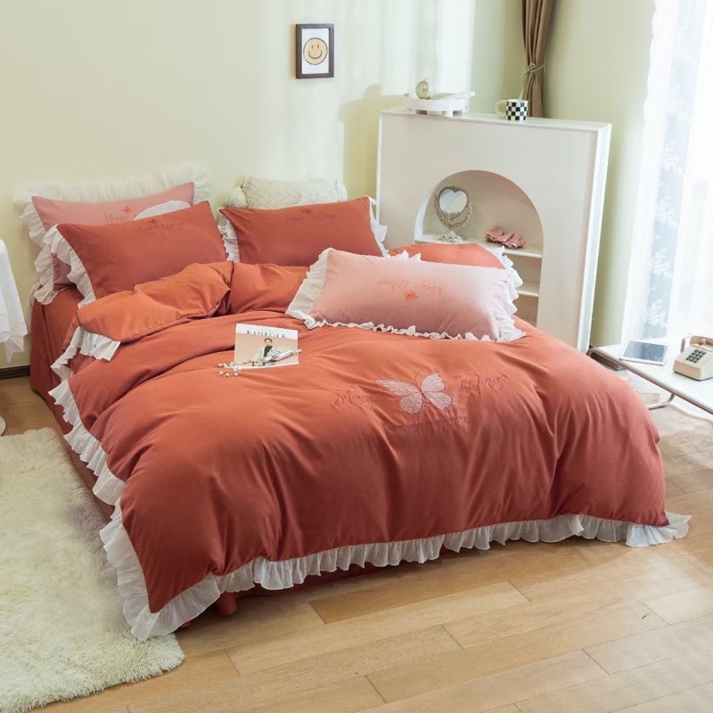 Bộ Chăn Ga Gối Cotton Voan Bèo cao cấp-Chất Cotton Mềm Mịn Thoáng Mát Có Hộp Đựng Sang Trọng Hàng Nhập Khẩu Mới Nhất2022