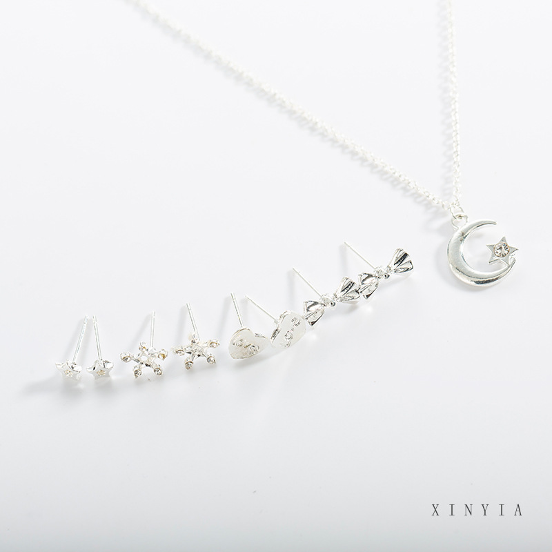 Bộ Trang Sức Gồm 4 Đôi Bông Tai Và Vòng Cổ Thời Trang Cho Nữ