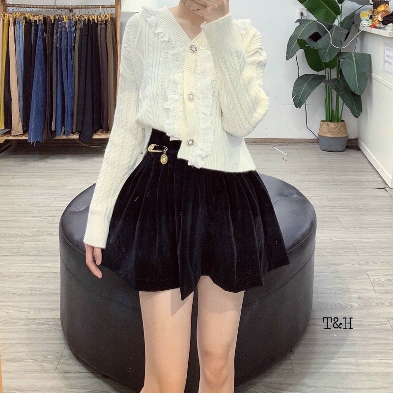 Chân váy nhung hàng đẹp 2 màu