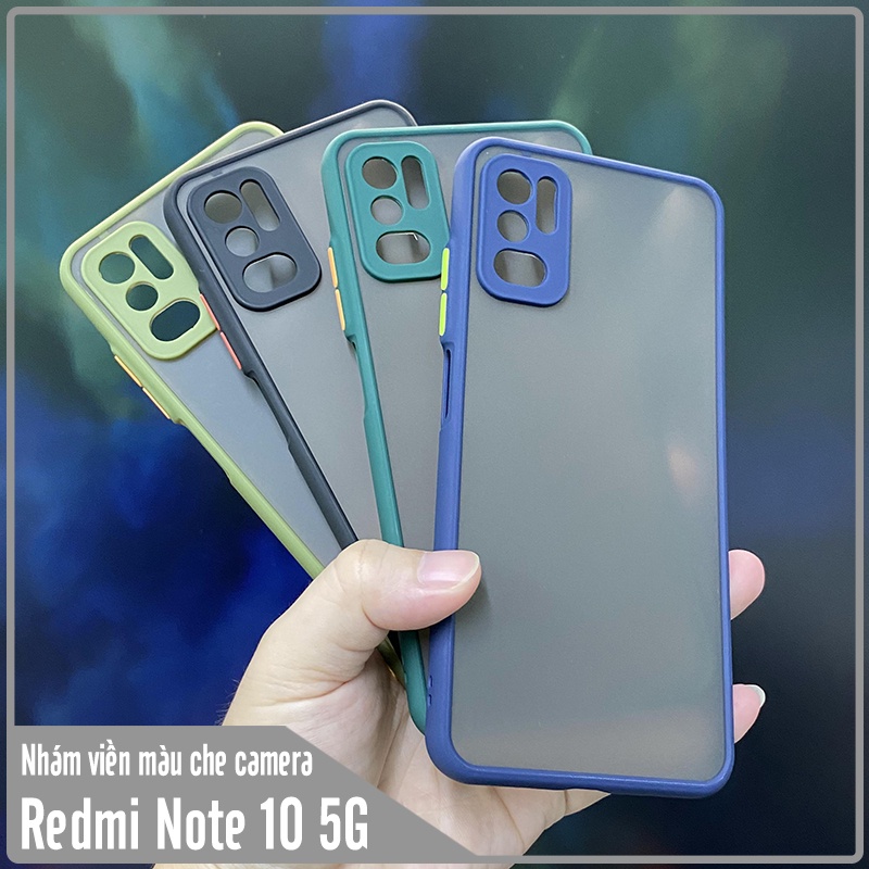 Ốp lưng cho Xiaomi Redmi Note 10 5G nhám viền màu che camera