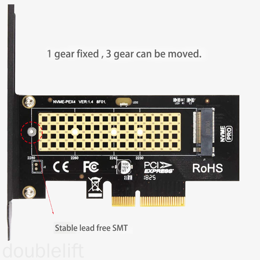 M.2 to PCI-E Adapter NVME SSD NGFF to PCI-E Converter Expansion Card with M Key Interface doublelift store