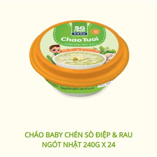 Cháo sò điệp và rau ngót Nhật