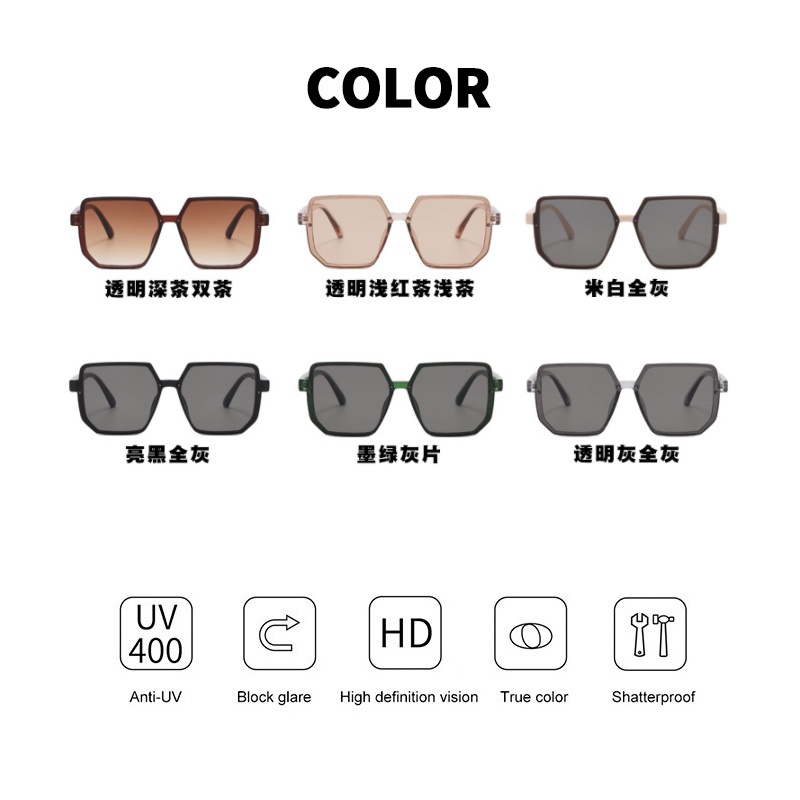 (KIQI-FASHION) COD Kính Mát Thời Trang Hàn Quốc Chống Tia Uv400 Cho Nữ