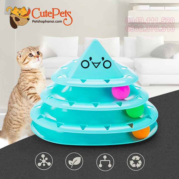 Đồ chơi mèo bóng 3 tầng Dành cho mèo - CutePets Phụ kiện chó mèo Pet shop Hà Nội