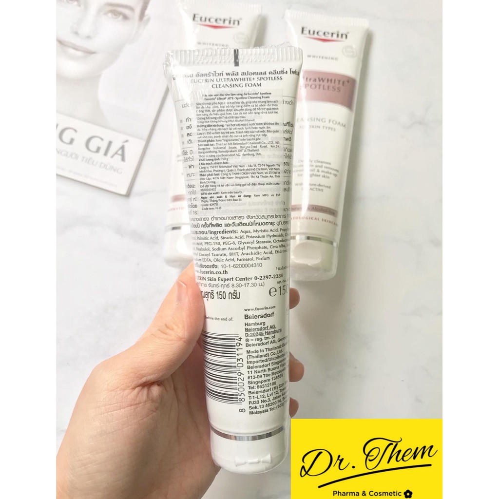 ✅[CHÍNH HÃNG] Sữa Rửa Mặt Eucerin Trắng Da UltraWhite+ Spotless Cleansing Foam (WHITE THERAPY Clinical Gentle)