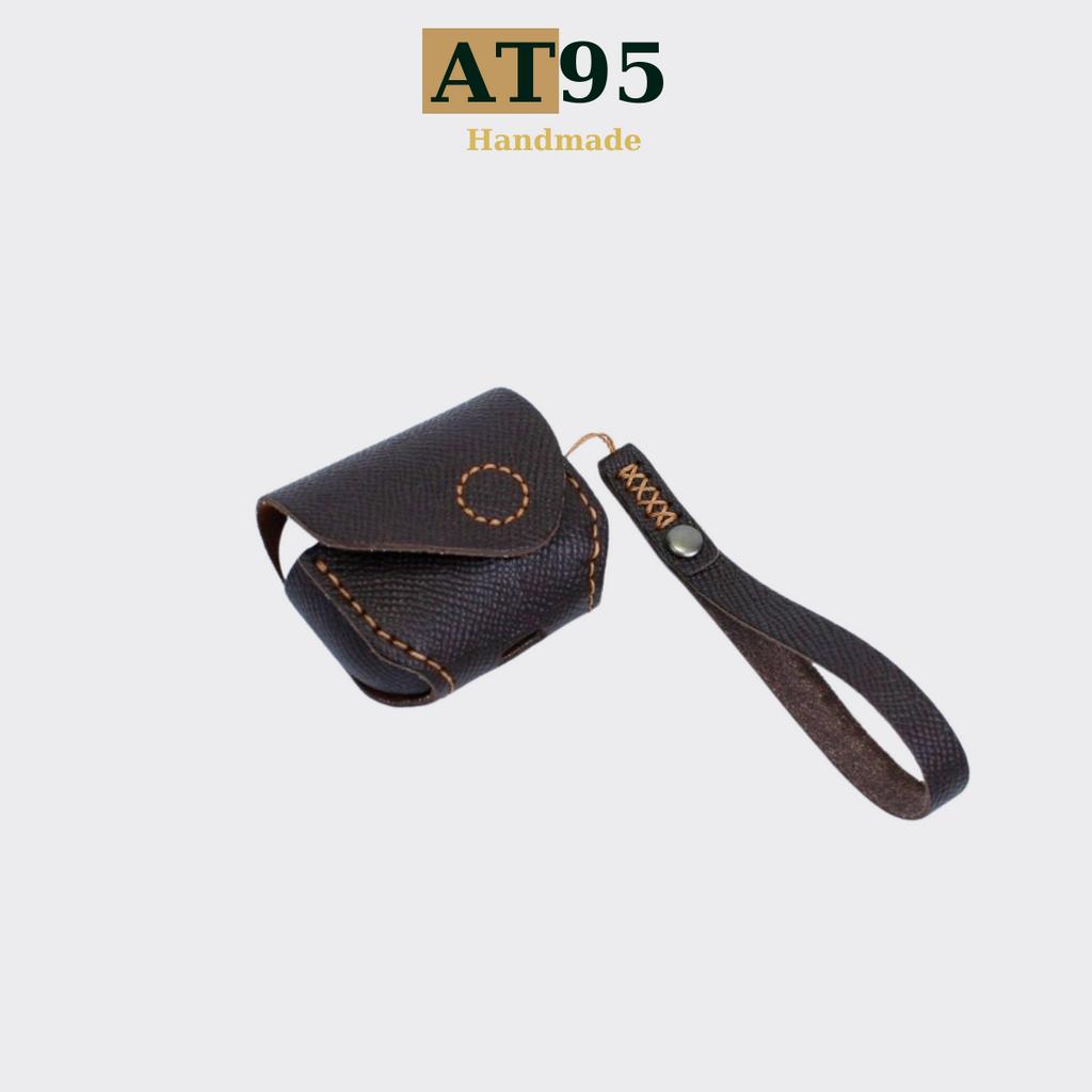 Bao case Airpods 1,2,3, Pro, Pro 2 da bò thật hàng thủ công thương hiệu AT95 HANDMADE