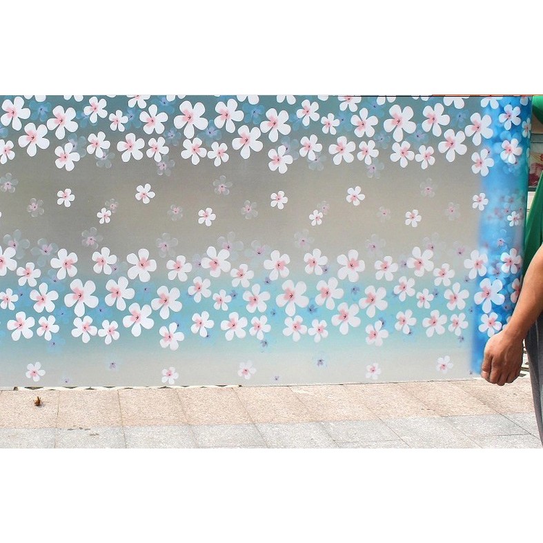 Giấy dán kính hoa lài xanh dương - khổ rộng 0.45m