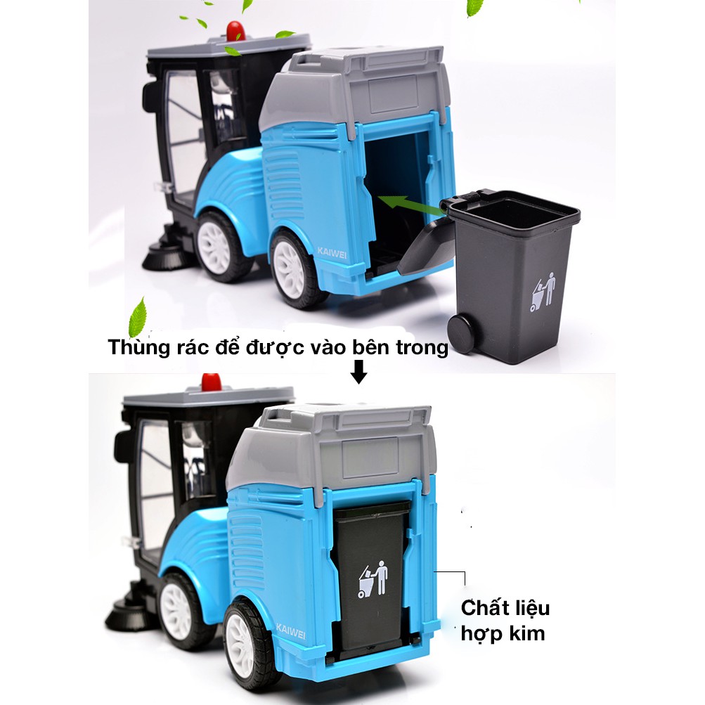 Xe đồ chơi dọn vệ sinh KAVY cho bé, có đèn LED, âm thanh chi tiết sắc sảo, phát triển trí tưởng tượng của bé