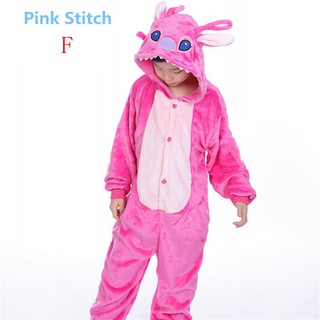 Bộ Quần Áo Ngủ Liền Cho Bé Hình Stitch Màu Hồng