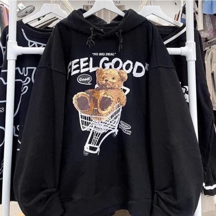 Áo nỉ nữ Hoodie from rộng tay phồng giá rẻ mũ 2 lớp dày dặn nhiều mẫu size <65kg.VĐ16