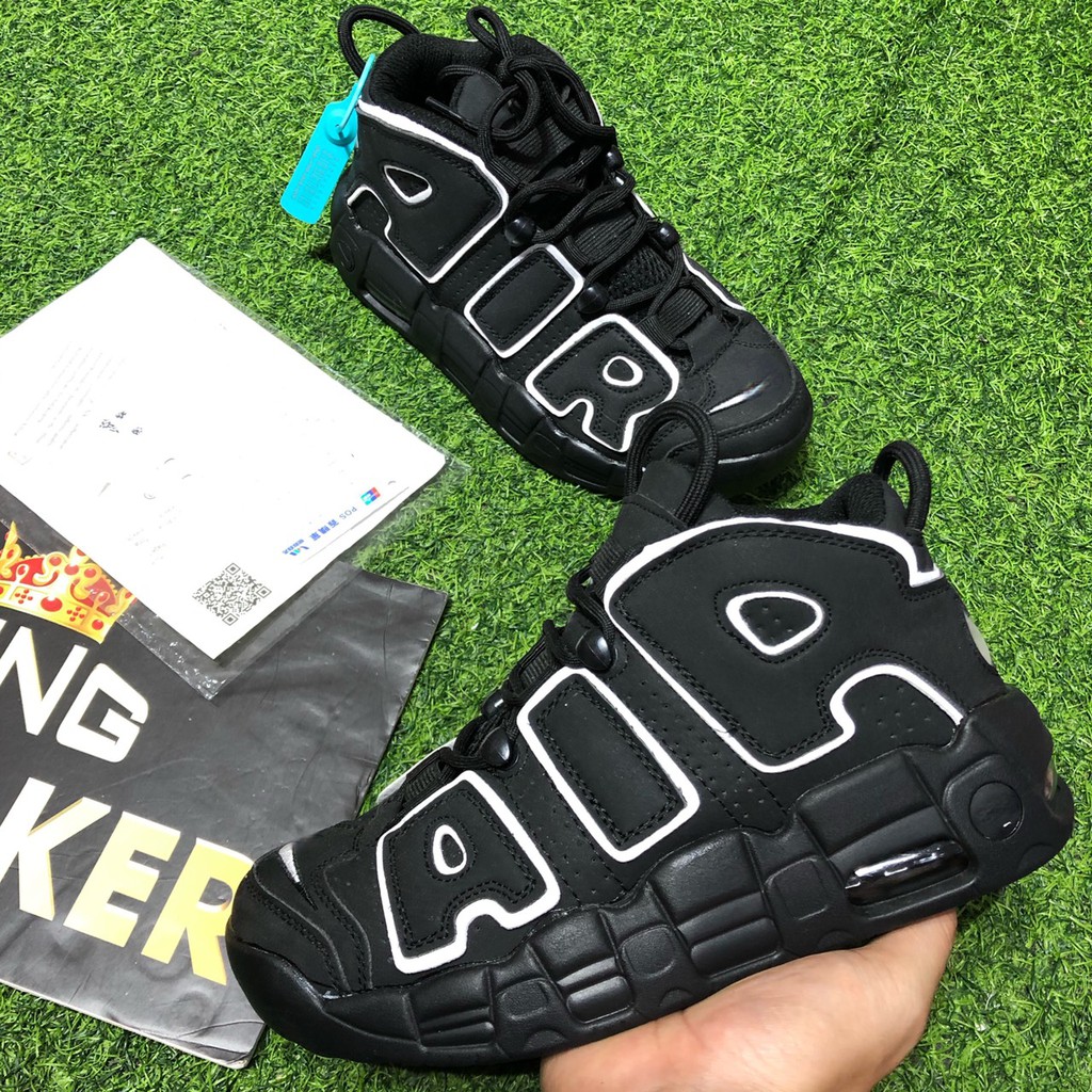 Giày Uptempo đen viền trắng nam nữ size 36-44 + full box + bill + tặng tất
