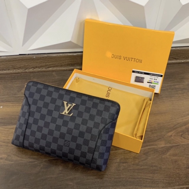 Ví cầm tay Lv - Ví khoá số Lv - Clutch Lv cầm tay khoá số cực sang - Ninh Shop ,,