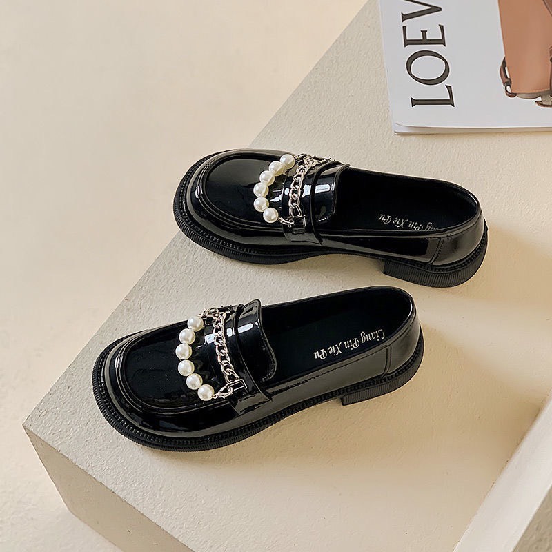 [ORDER 7-15ngày] Giày nữ oxford Lolita dây XÍCH mix dây NGỌC sang chảnh cao 3,5CM phong cách Hàn siêu cá tính