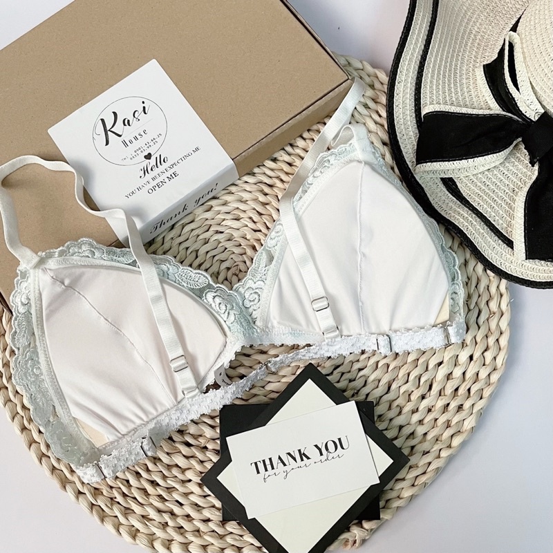 Set đồ lót nội y thiết kế ren hoa xanh