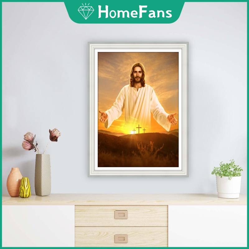 Bộ tranh đính đá 5D họa tiết chúa Jesus/Virgin độc đáo kích thước 30X40CM DIY dùng trang trí nhà cửa