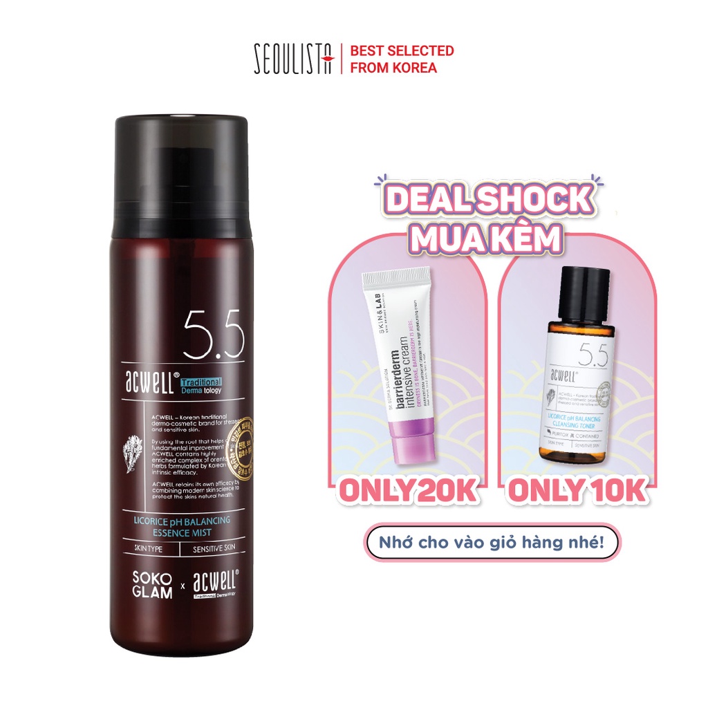 Xịt Khoáng Cấp Ẩm Acwell Licorice pH Balancing Essence Mist