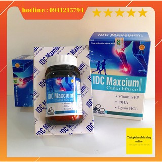 [FREE SHIP - CHÍNH HÃNG] CANXI - VITAMIN D3 - IDC MAXCIUM – Canxi cho bà bầu, tăng chiều cao – Lọ 60 viên