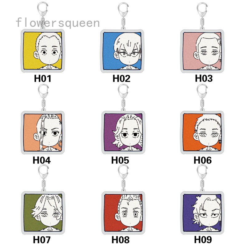 flowersqueen Móc chìa khóa in hình vẽ nhân vật trong phim Anime Tokyo Revengers kiểu dáng dễ thương