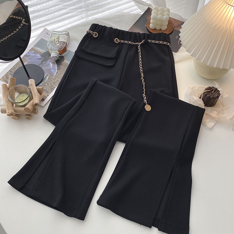 Quần Legging Nữ Lưng Cao Ống Loe Màu Trơn Thời Trang