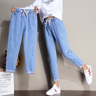 Quần jean lưng thun 9 tấc co giản cào lai lật nhiều màu