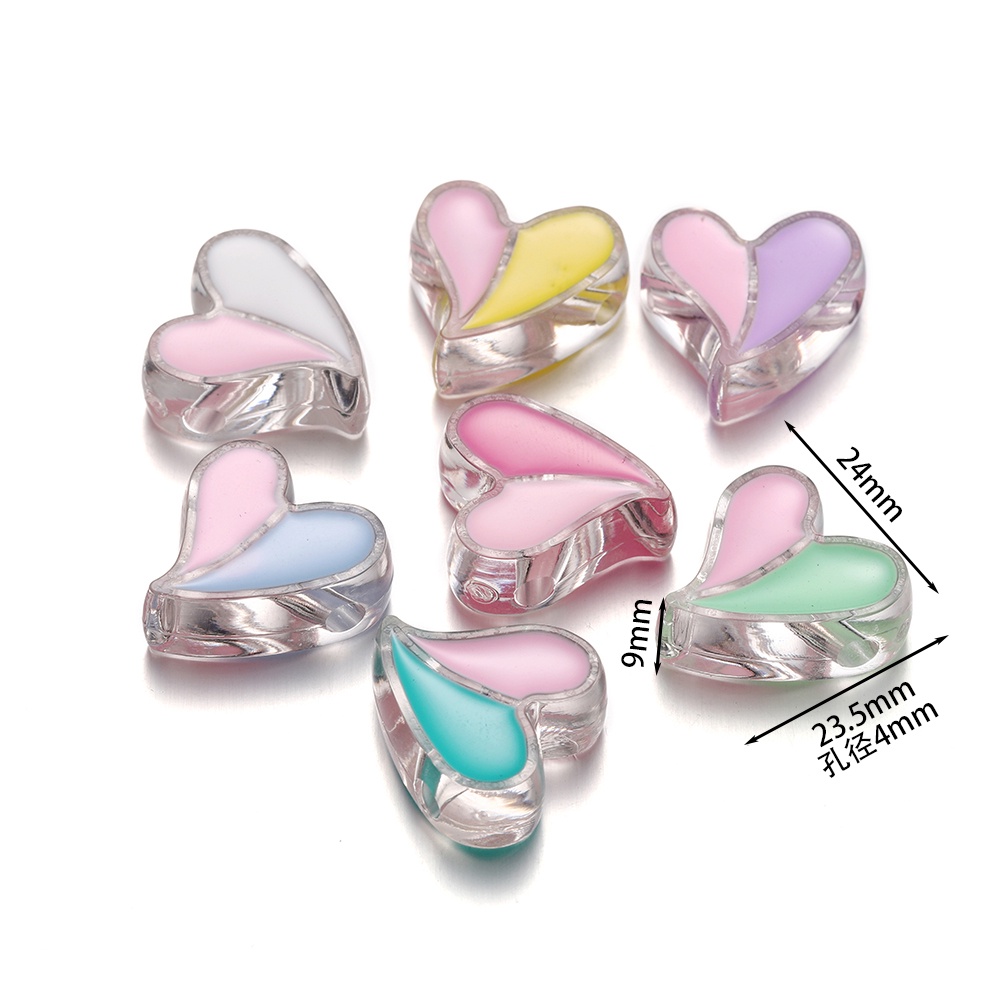 Bộ 5 hạt xỏ vòng đeo tay ST.KUNKKA bằng acrylic hình hoa / trái tim độc đáo sáng tạo