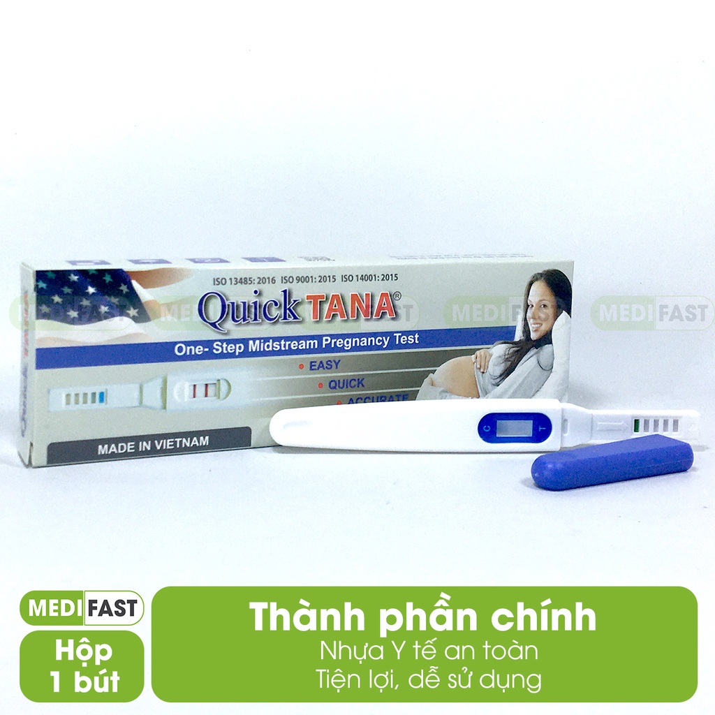 Bút thử thai Quicktana - Test trực tiếp không cần cốc nghiệm, có nắp đậy bảo quản sau khi test - giao hàng che tên