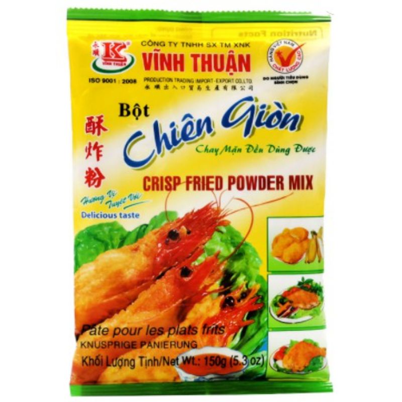 Bột chiên giòn vĩnh thuận, bột chiên hải sản gói 150g