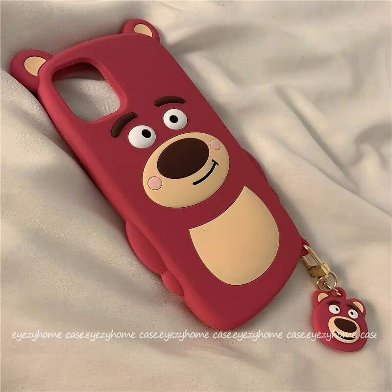 Ốp Điện Thoại Họa Tiết Gấu Và Dâu Tây Dễ Thương Cho iPhone 11promax/12/iPhone8PLUS/xr/7/XS