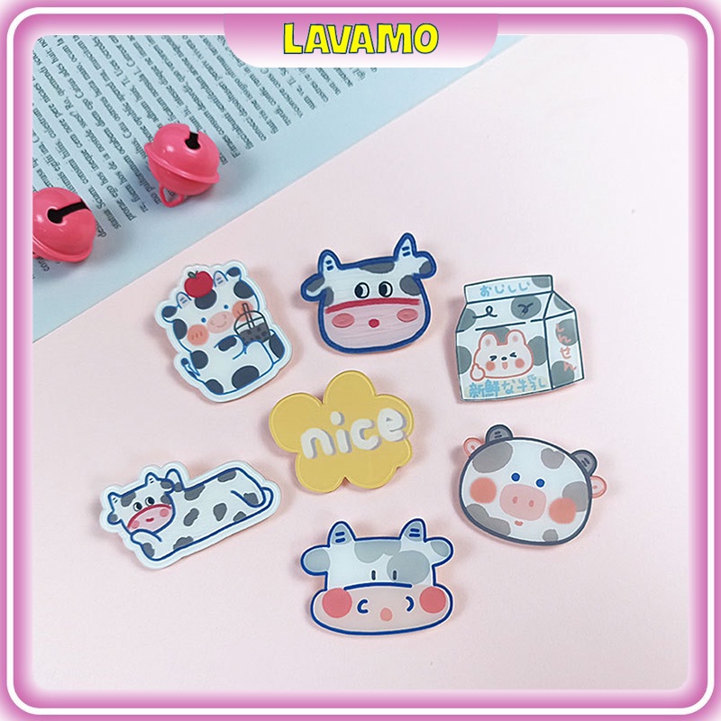 Pin cài áo cute sticker phụ kiện trang trí áo balo túi vải LAVAMO ST100