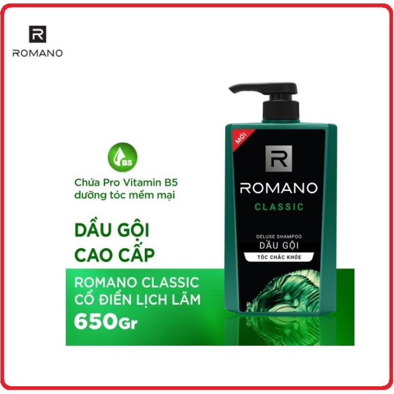 Dầu Gội ROMANO Hương Nước Hoa Cho Tóc Chắc Khỏe 650gr