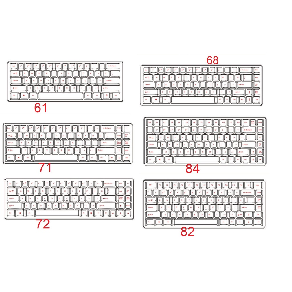 (có layout 61/64/68/71/82/84) Bộ Keycap PBT doubleshot xuyên led nhiều - bộ nút bàn phím cơ chọn màu