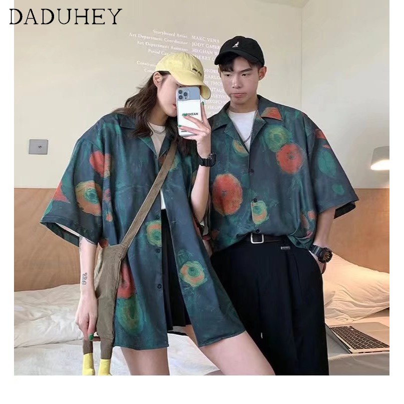 Áo khoác tay ngắn họa tiết tranh sơn dầu dáng rộng phong cách Mỹ retro vintage thời trang đường phố thường ngày cho nữ